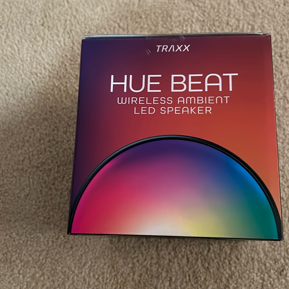 New in box Hue Beat wireless ambient LED speaker Bluetooth smoke free pet free
